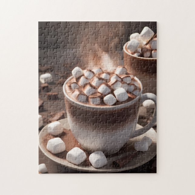 Quebra-cabeça Chocolate Quente Marshmallow Steam Cozy Winter (Vertical)