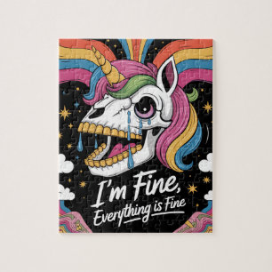 Quebra-cabeça Chorando o Unicorn Skull Im Tudo está bem