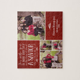 Quebra-cabeça Christian Christmas Collage Luke 2 Photo Red