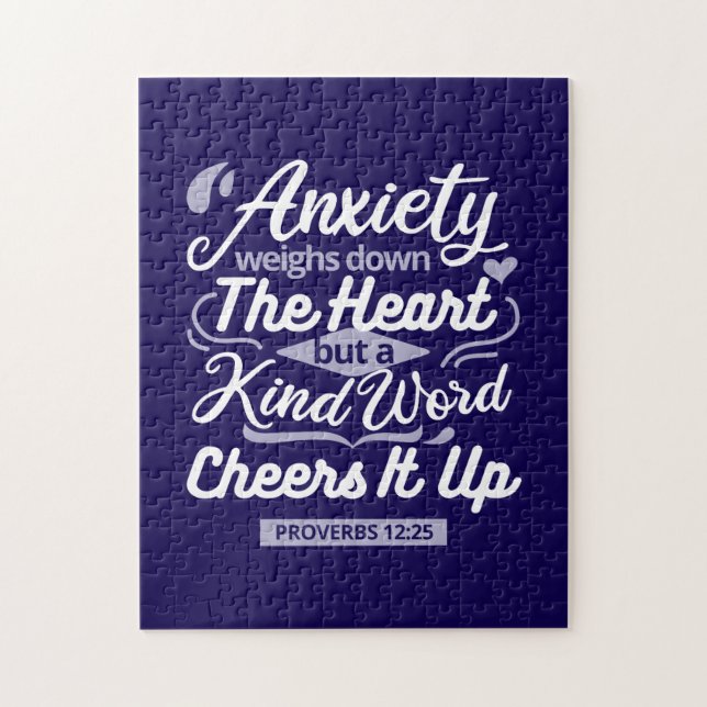 Quebra-cabeça Christian Encouragement Quote – Anxiety & Kindness (Vertical)