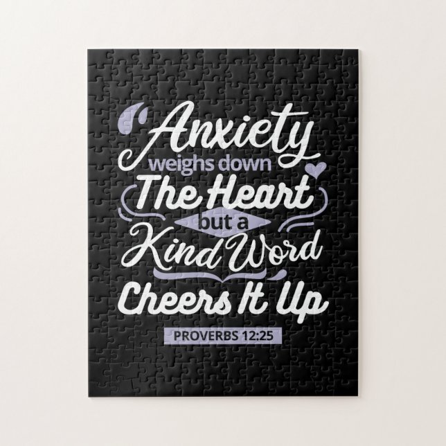 Quebra-cabeça Christian Encouragement Quote – Anxiety & Kindness (Vertical)