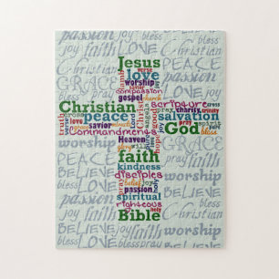 Quebra-cabeça Christian Religious Word Art Cross