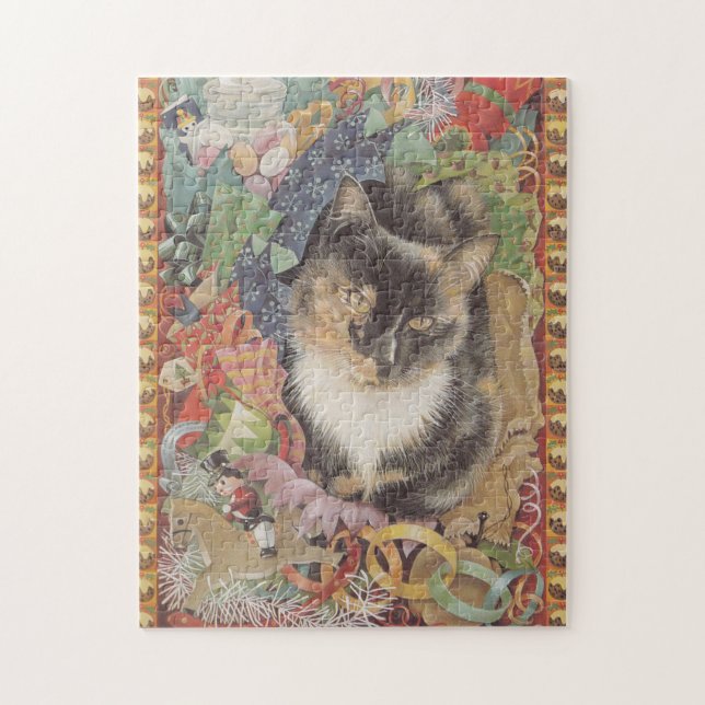 QUEBRA-CABEÇA CHRISTMAS CAT JIG SAW PUZZLE (Vertical)
