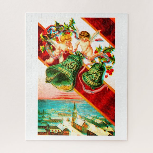 Quebra-cabeça Christmas cherubs ringing bells (Vertical)