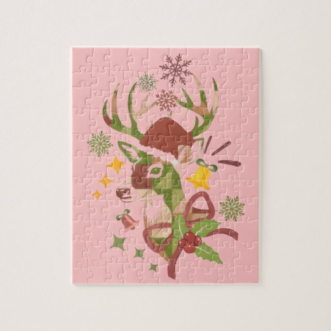 Quebra-cabeça Christmas Colorful Deer Design (Vertical)