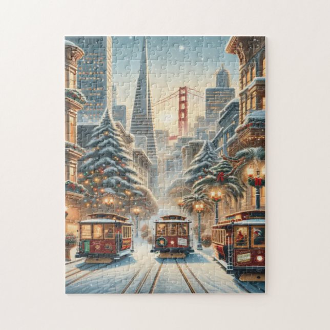 Quebra-cabeça Christmas in San Francisco – Golden Gate (Vertical)
