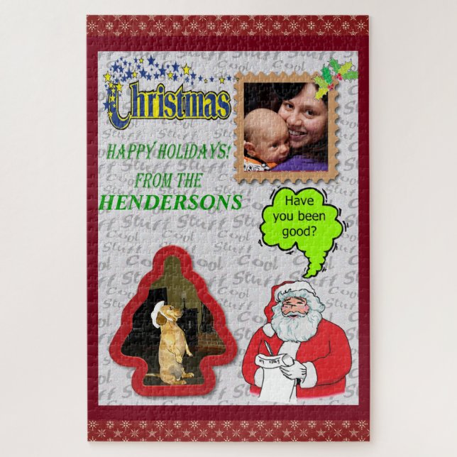 Quebra-cabeça Christmas Santa & Tree Add Photos Large (Vertical)