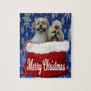 Quebra-cabeça Christmas Shitzu Dog