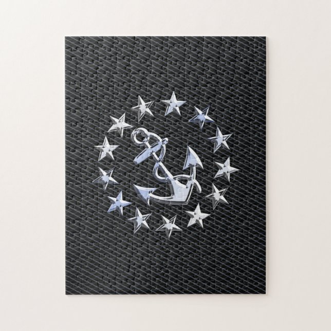 Quebra-cabeça Chrome Yacht Naval Flag no Automotive Grille Impre (Vertical)