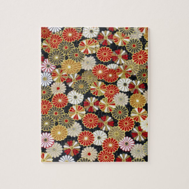 Quebra-cabeça Chrysanthemum de Ouro Falhado (Vertical)