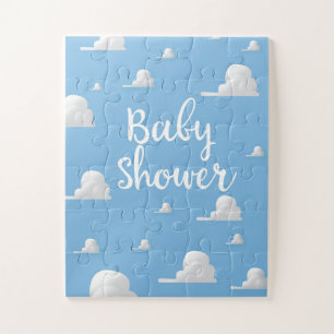 Quebra-cabeça Chuva de Bebê Nuvens Brancas Fofas