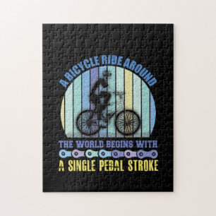 Quebra-cabeça Ciclismo Arte Uma Bicicleta Percorrendo