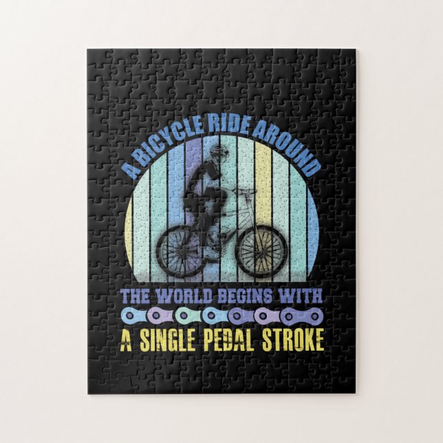 Quebra-cabeça Ciclismo Arte Uma Bicicleta Percorrendo (Vertical)