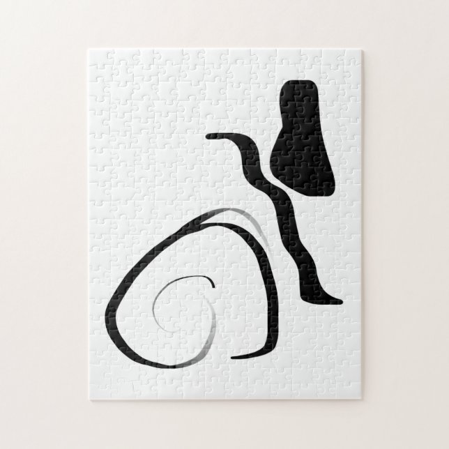 Quebra-cabeça Ciclo de rotação: Abstrato preto e branco (Vertical)