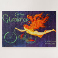 Ciclos Gladiador Vintage Francês Ciclo e Poster