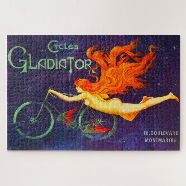 Quebra-cabeça Ciclos Gladiador Vintage Francês Ciclo e Poster (Horizontal)