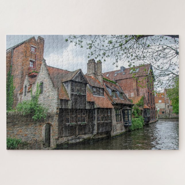 Quebra-cabeça Cidade antiga de Bruges na Bélgica (Horizontal)