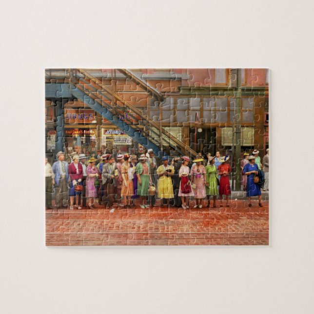 Quebra-cabeça Cidade - Chicago - Esperando um bonde 1940 (Horizontal)