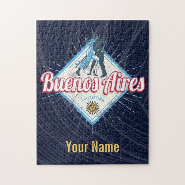 Quebra-cabeça Cidade de Buenos Aires Argentina Retro Tango Vinta (Vertical)