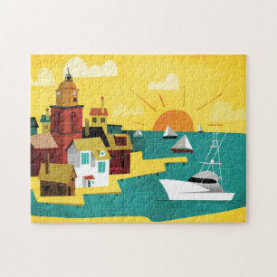 Quebra-cabeça Cidade de porto abstrata
