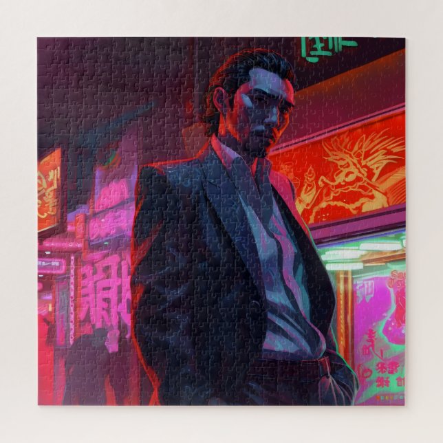 Quebra-cabeça Cidade de Yakuza Neon (Vertical)