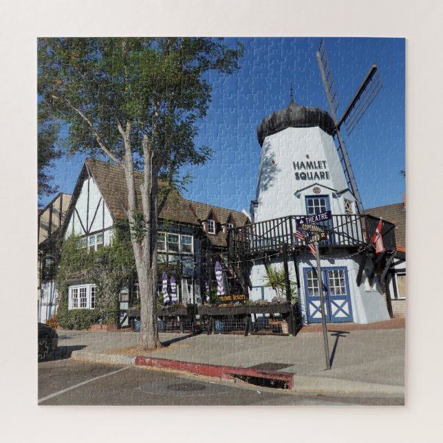 Quebra-cabeça Cidade Dinamarquesa de Moinhos Cênicos de Solvang  (Vertical)