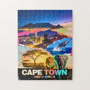 Quebra-cabeça Cidade do Cabo África do Sul Colagem de Montanha e
