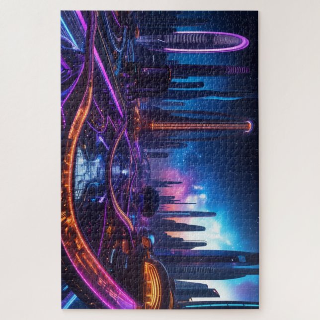 Quebra-cabeça Cidade Futurista 3 (Vertical)