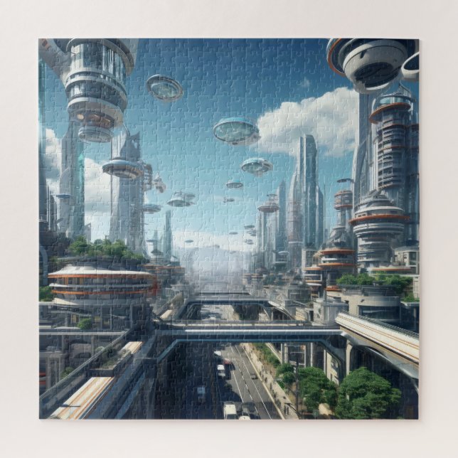 Quebra-cabeça Cidade Futurística (Vertical)
