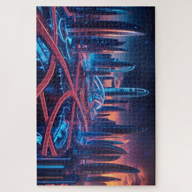 Quebra-cabeça Cidade Futurística (Vertical)