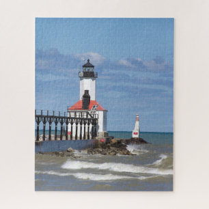 Quebra-cabeça Cidade luzes do leste de Pierhead de Michigan & de