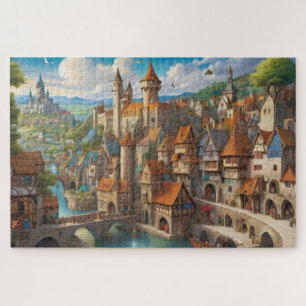 Quebra-cabeça Cidade medieval fantasia