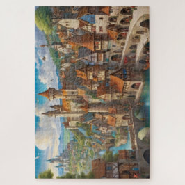 Quebra-cabeça Cidade medieval fantasia