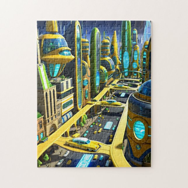 Quebra-cabeça Cidade no futuro (Vertical)