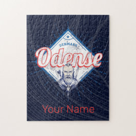 Quebra-cabeça Cidade Odense Dinamarca Retro Viking Vintage Souve