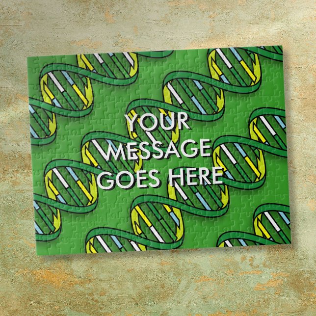 Quebra-cabeça Ciência Médica do DNA Verde Personalizado (Personalized Green DNA Medical Science Jigsaw Puzzle)
