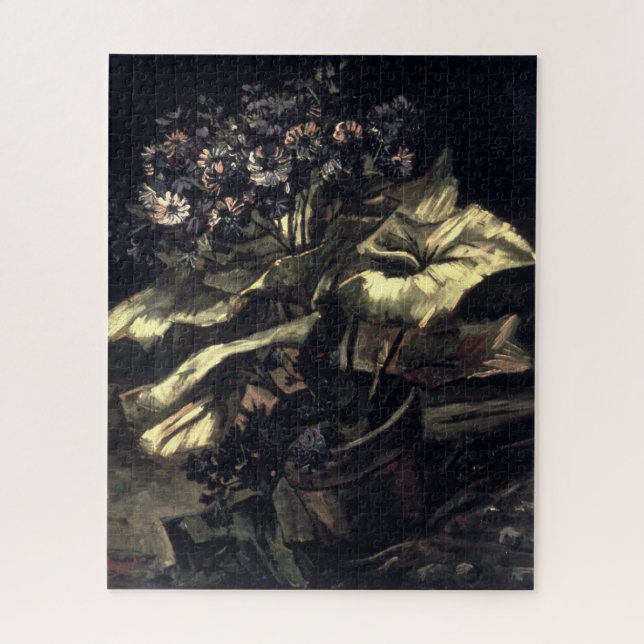 Quebra-cabeça Cineraria em Pote de Flor - Gogh (Vertical)