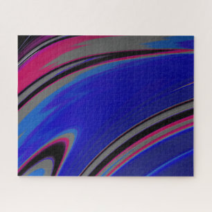 Quebra-cabeça Cinza Azul Escuro, abstrato Magenta, espiral front