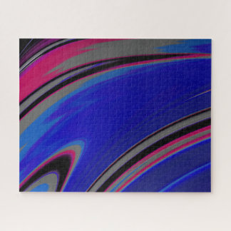 Quebra-cabeça Cinza Azul Escuro, abstrato Magenta, espiral front