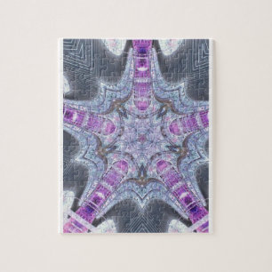 Quebra-cabeça Cinza de arte geométrica violeta roxa