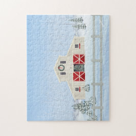 Quebra-cabeça Cinza de Natal Branca de inverno