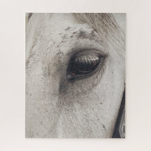 Quebra-cabeça Cinza Mare Horse, Olho Próximo