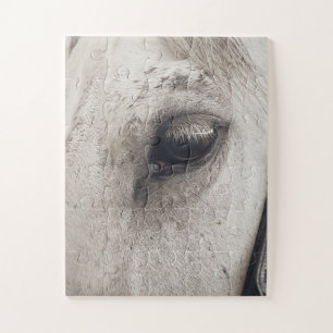 Quebra-cabeça Cinza Mare Horse, Olho Próximo