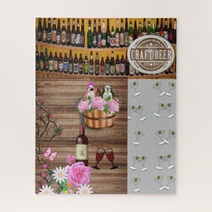 Quebra-cabeça Cinza Martini Óculos Beterraba Vinho