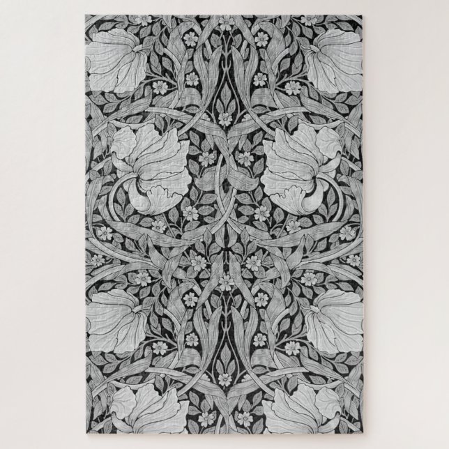 Quebra-cabeça Cinza Pimpernel Monotone, William Morris (Vertical)