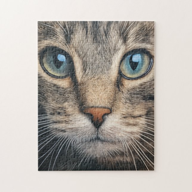 Quebra-cabeça Cinza por armação de gato (Vertical)