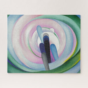 Quebra-cabeça Cinzas com preto, azul e amarelo O'Keeffe