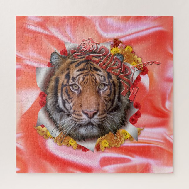 Quebra-cabeça Cinzas e tulipas amarelas na textura Tela impressa (Vertical)