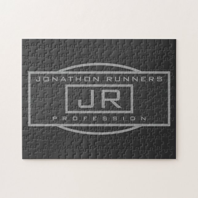 Quebra-cabeça Cinzas geométricas esportivas masculinas e cinzas  (Horizontal)