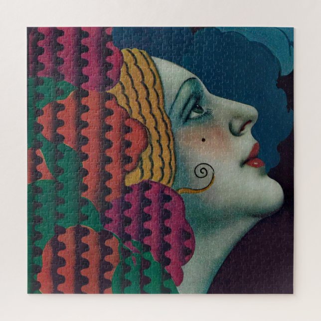 Quebra-cabeça circa 1930 art deco woman (Vertical)